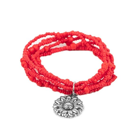 Paparazzi Jewelry - Badlands Botany - Red Bracelet - Vintage - Picture 4 of 4